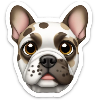 Light grey, tan, white and brown spotted/patch French bulldog sticker