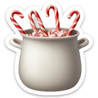 Ravello pot with small handles, candy canes inside sticker