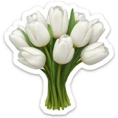 white tulip bouquet sticker