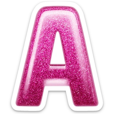 nota A  pink vidro glitter sticker