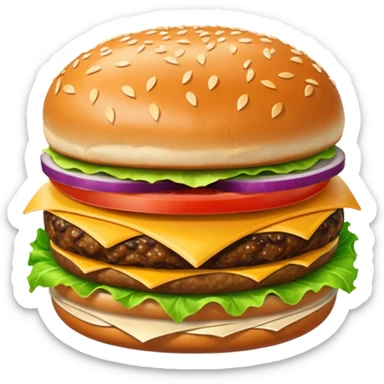 Hamburger emoji single meat  sticker