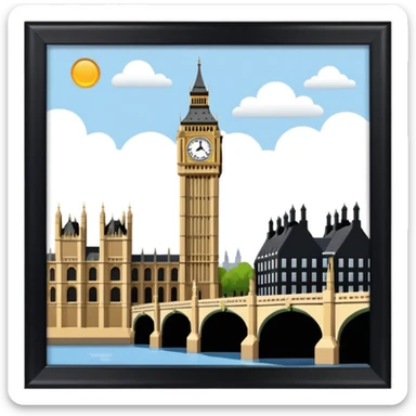 big ben london no image border sticker