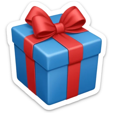 Cadeau rouge et bleu et avec écris dessus : cadeau à la clé  sticker