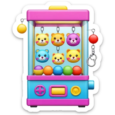 Claw machine with toys sticker