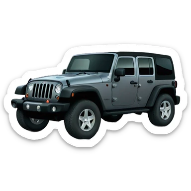 Dark grey 4 door jeep wrangler soft top sticker
