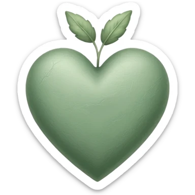 sage green heart, sketched sticker