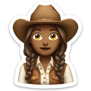 Brown hair cowgirl sticker