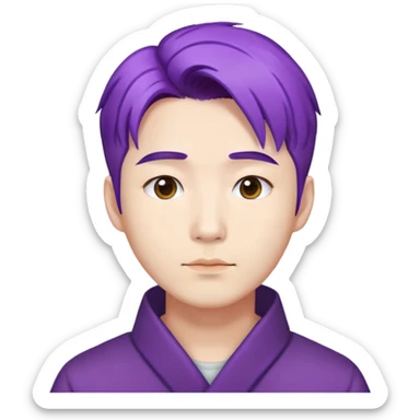 coreean man with purple hair   sticker
