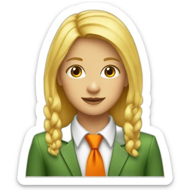 Blonde_girl_in_green_and_orange_tie sticker