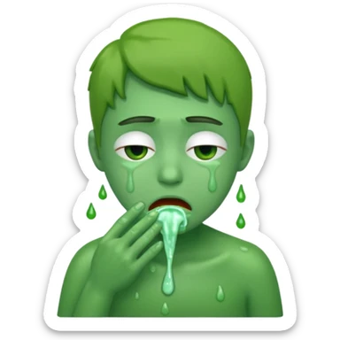 vomiting green sticker