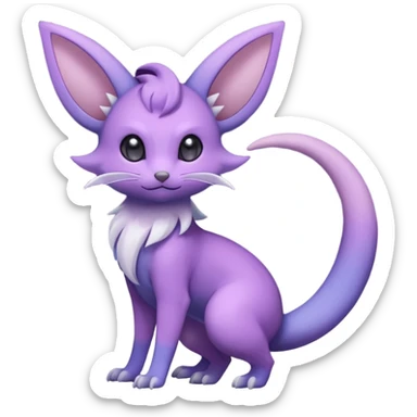 Celestial Crescent Lunar Lumine Stellar Rattata-Noibat-Espeon-Purrloin-Fakemon-hybrid-creature (full body) sticker