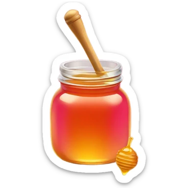 Hot pink jar of honey with wand  sticker