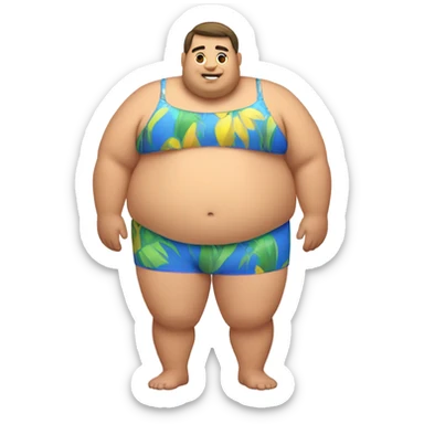 Guy, chubby, swimwear  sticker