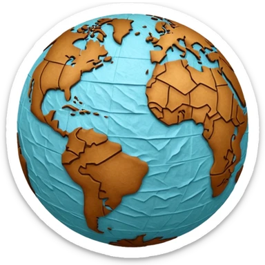 Papier-Mâché only Globe , with more paper feel sticker