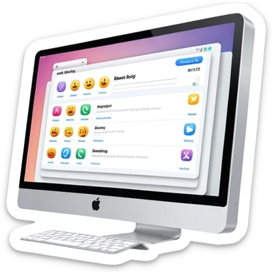 online booking system interface on iMac screen sticker
