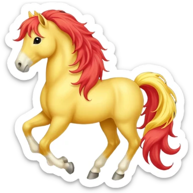 Cavalo vermelho e amarelo pastel sticker