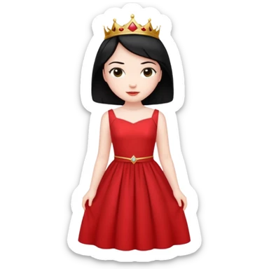 Short hair princess in red sticker