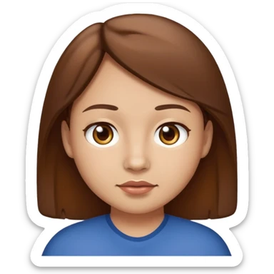 Human with brown hair and brown eyes and a little făt  sticker