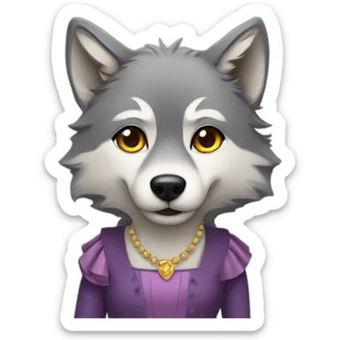 Wolf in dress sticker