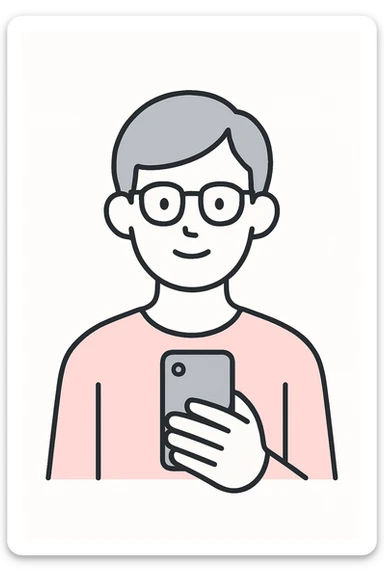 self-portrait in a pink color scheme, minimalist and modern sticker