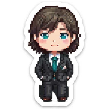 simple chibi office worker in business casual sticker