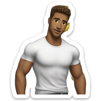 young buff motorsports guy chest out sticker