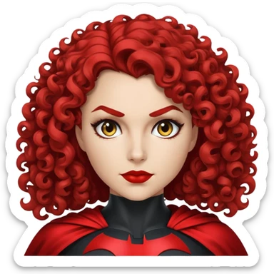 Batwoman with curly hair sticker