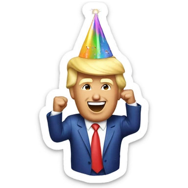 Donald Trump celebrating birthday  sticker
