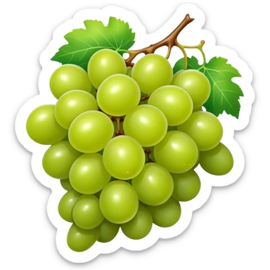 Generate an image of a singular green grape sticker
