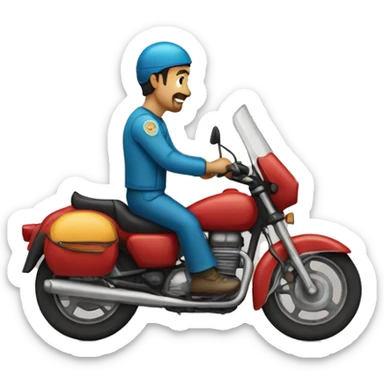 un homme marocain sur une moto sticker