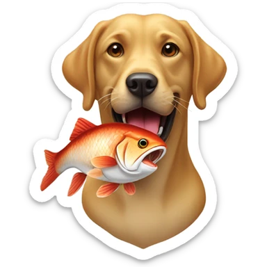 Labrador retriever with redfish in mouth sticker