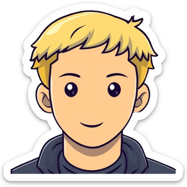 blonde young man sticker
