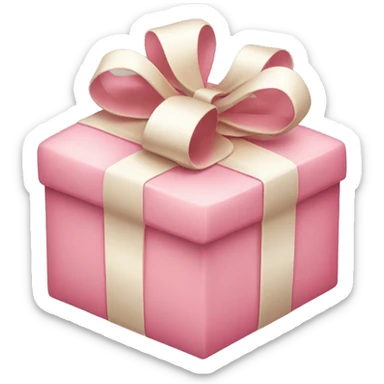 pink and cream christmas present sticker