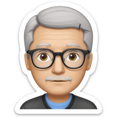 padre con gafas rectangulares poco pello y color blanco y negro sin arujas sticker