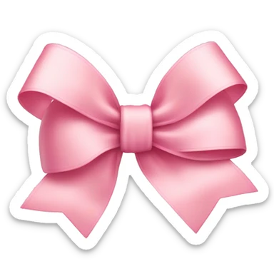 light pink ribbon bow sticker