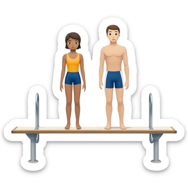 A person standing at the edge of a diving board, looking nervous. Below them is a pool of water labeled “Confidence.” Instead of hesitating, they count 5-4-3-2-1 and jump in, representing taking action despite fear.  sticker