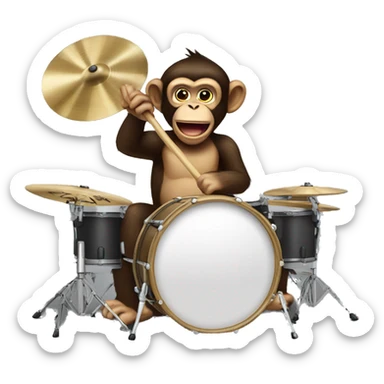Cymbal-banging monkey sticker