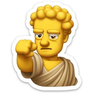 Abraham simpson style ancient greek philosopher shakes fist at sky sticker