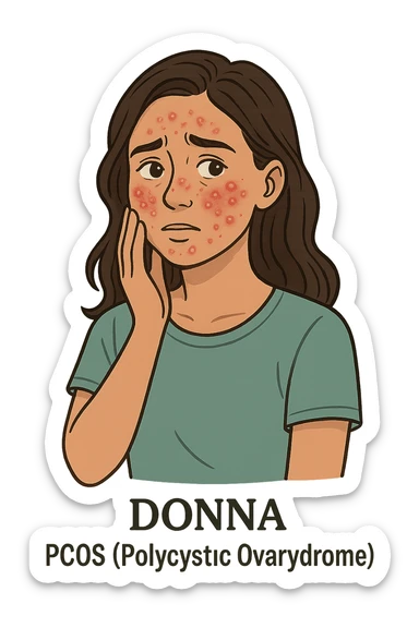 dONNA CON PCOS CON ACNE INFIAMMATA sticker