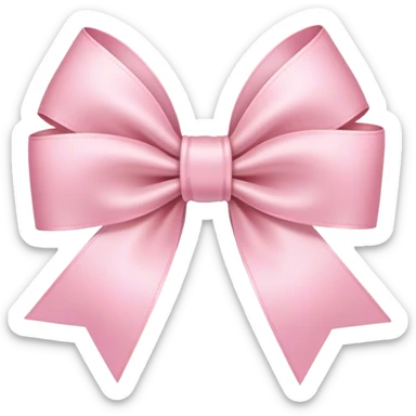 light pink ribbon bow sticker