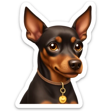 Brown miniature pinscher dog sticker