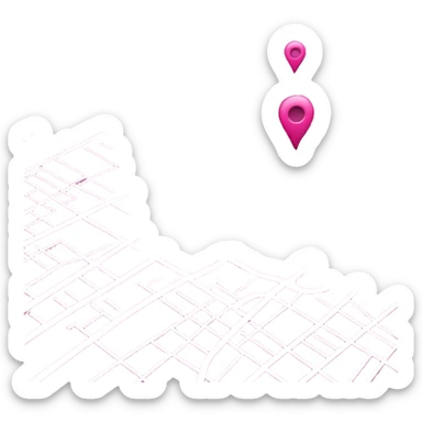 mix pink of a big gps map of the lines sticker