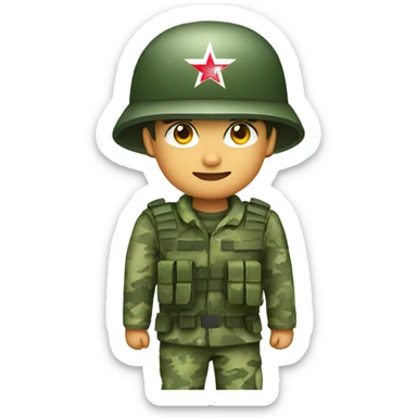 singapore soldier with green camouflage pixel uniform sticker