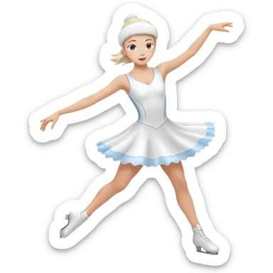 Ice skater twirling sticker