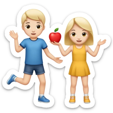 two children full body sticker