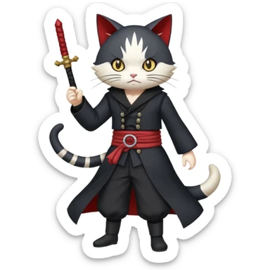 Dark Kunikuzushi-Kabukimono-Scarameow-Scaramouche-Wanderer character (full body) sticker