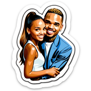 Photo Realistic Karrueche Tran with Chris Brown  sticker
