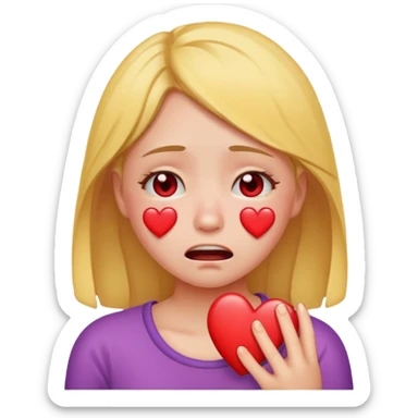 girl crying heart emojis  sticker