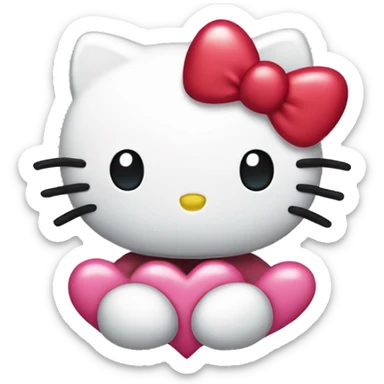 Hello Kitty with a heart sticker