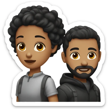 Couple, girl with black hair and boy with short hair and beard i sticker